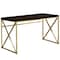 Monarch Specialties Computer Desk, Home Office, Laptop, Work, Metal, Laminate, Brown, Gold, Contemporary, Modern I 7201 - alternate 1